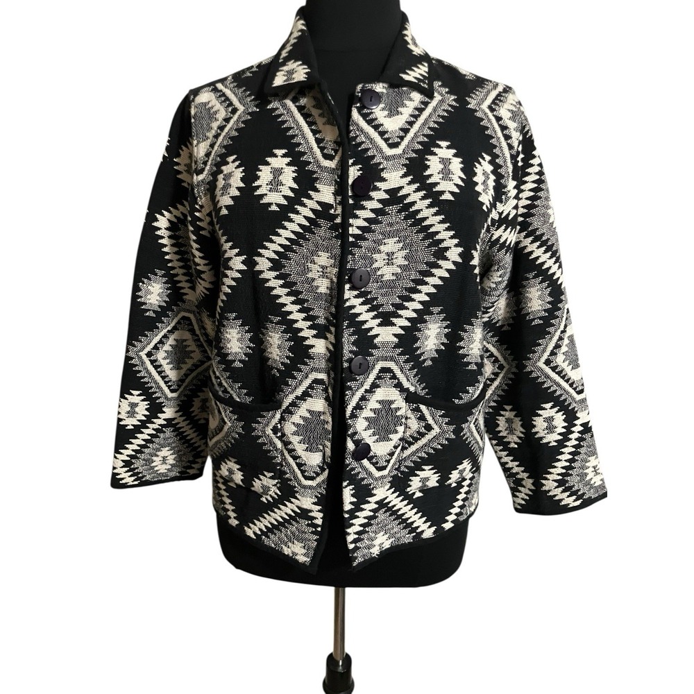 Jane Ashley Tapestry Jacket 5 Button Pockets Southwestern Aztec Western‎ Large